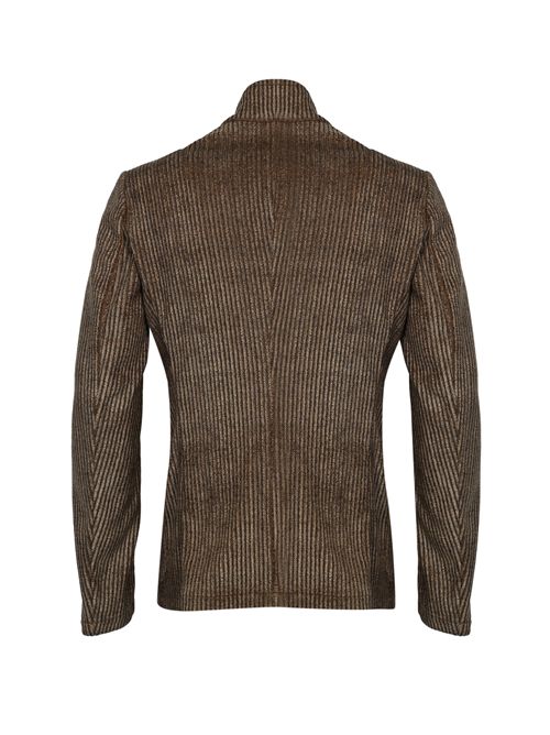 Giacca in corduroy stampato con collo guru GIORGIO ARMANI | EM000144 TE16802P6005